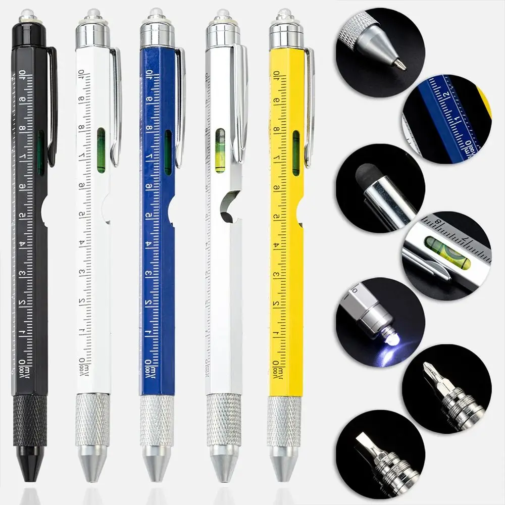 

7 в 1 многофункциональная шариковая ручка с современным ручным инструментом измерение технической линейки отвертка емкостная ручка спирто...