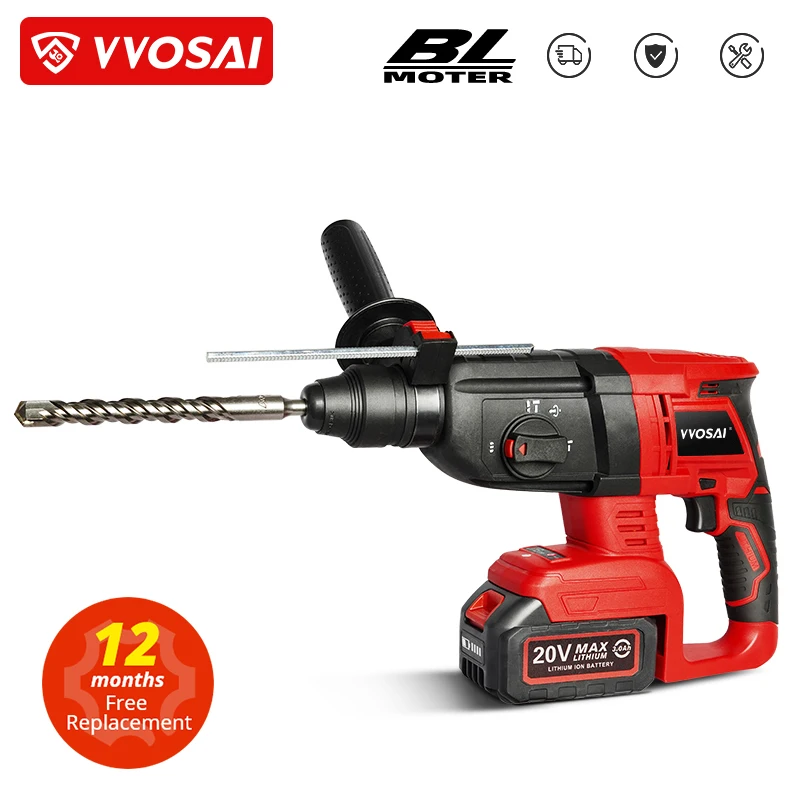 Rotary Hammer Brushless Motor Cordless Hammer Electric Drill Electric Pick For Switch Freely