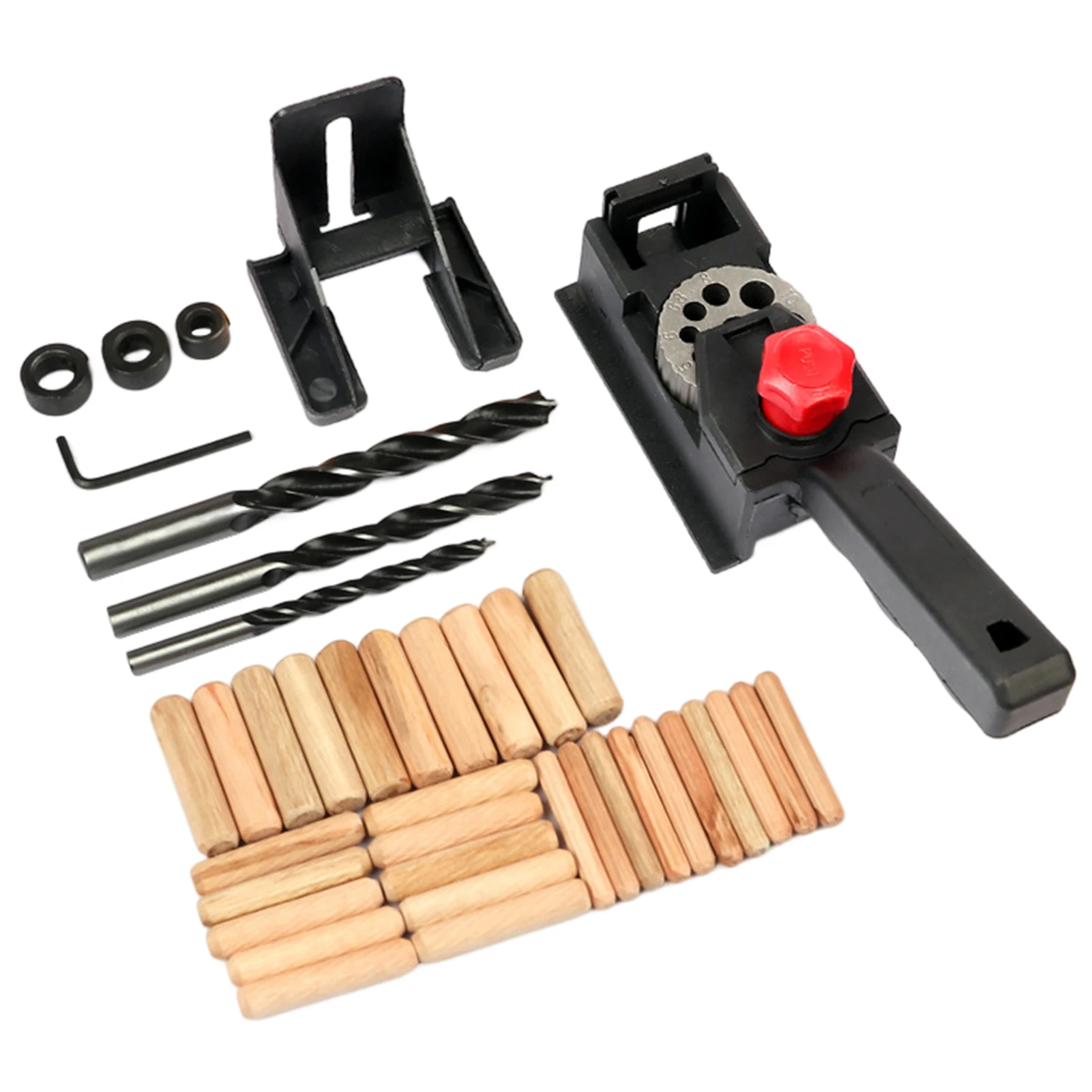 

38pcs/set Dowel Drill Guide Wood Panel Particleboard Hand Tools Hole Puncher Multifunctional Solid Straight Metal Parallel Fence