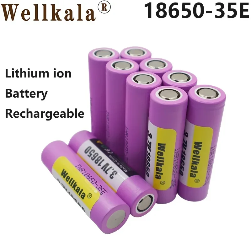 

Aviation Arrival 18650 35E Battery 30A Discharge Li-ion 3.7V Rechargeable with Charger for Flashlights, LED Lights, Razors, Etc.