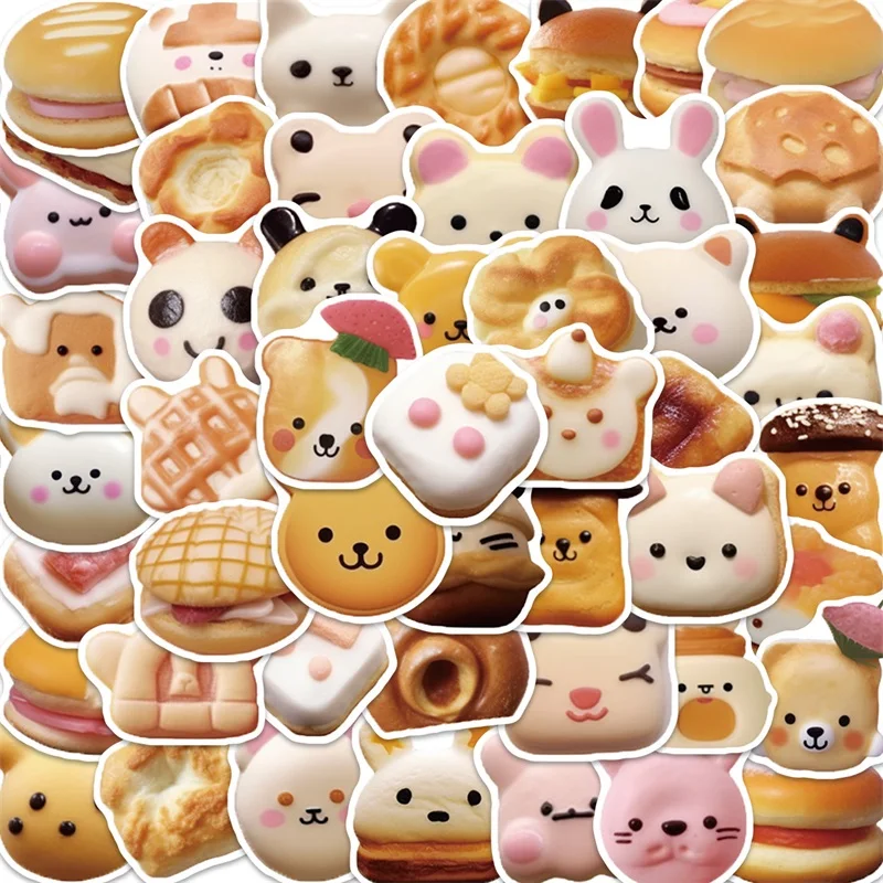 

10/30/50PCS Cartoon Animal Cookie Stationery Sticker Aesthetic PVC Children's Korean Decoration Scrapbooking School Supplies
