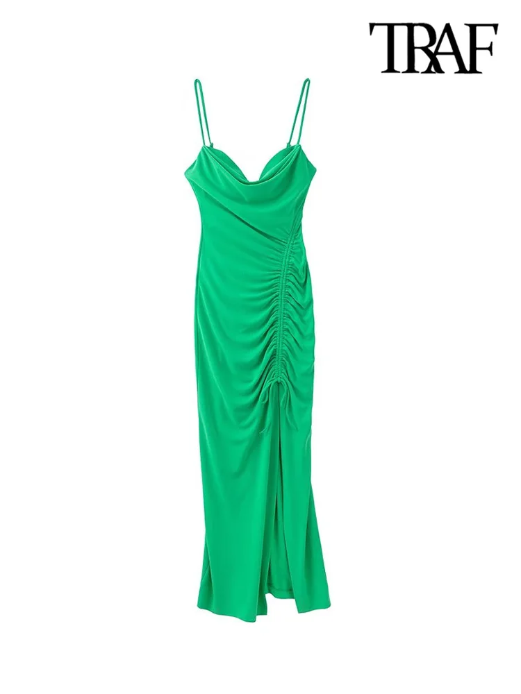 

Платье-миди с завязками и открытой спиной, на молнии