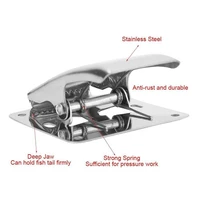 stainless steel deep jaw fish tail clip fish cleaning clamp with mounting base for cleaning fillet fishing board accessory