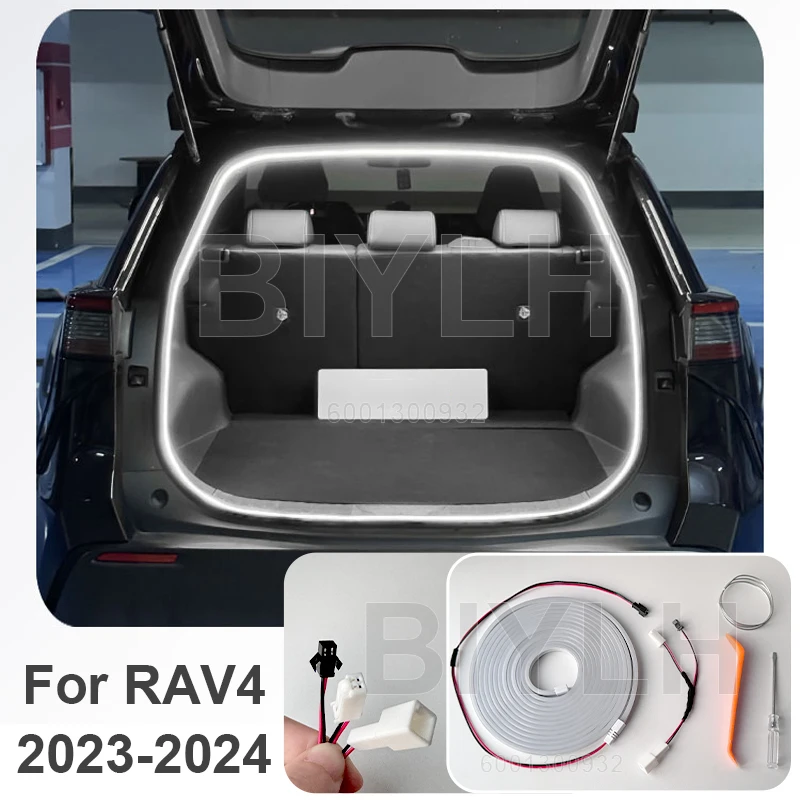 

Автомобильный светодиодный светильник багажника для Toyota RAV4 2013-2025, индивидуальный гибкий атмосферный светильник, задний светильник, аксессуары для декора интерьера