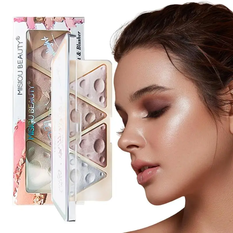 

Powder Blushes Palette Waterproof 4 Colors Blushes Powder Blushes Powder Natural Glow Facial Highlighters Bright Shimmer Face