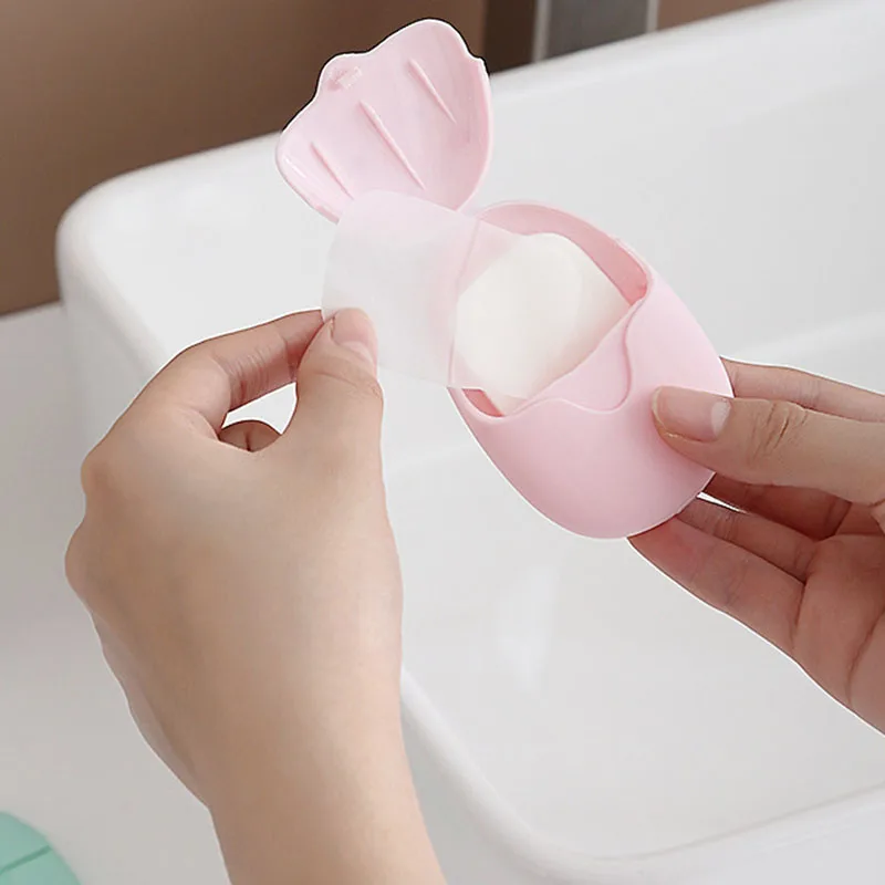 

2/4/5PCS Travel Scented Slice 3 Colors Soap Paper Foaming Scented Travel Soap Boxed Bathroom Supplies Bath Clean High Quality