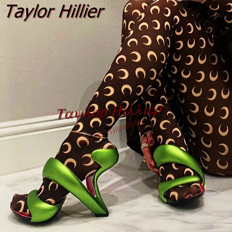 

2023 Summer New Bottomless Sandals Female Open Toe High Heel Sexy Nightclub Fashion Snake Winding Alien Wedding Shoes Large Size