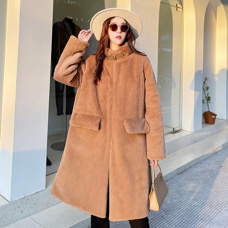 real women mink coats female mink fur coat genuine long fur coat ladies winter clothes oversize 6xl 5xl 7xl imitation fur coats