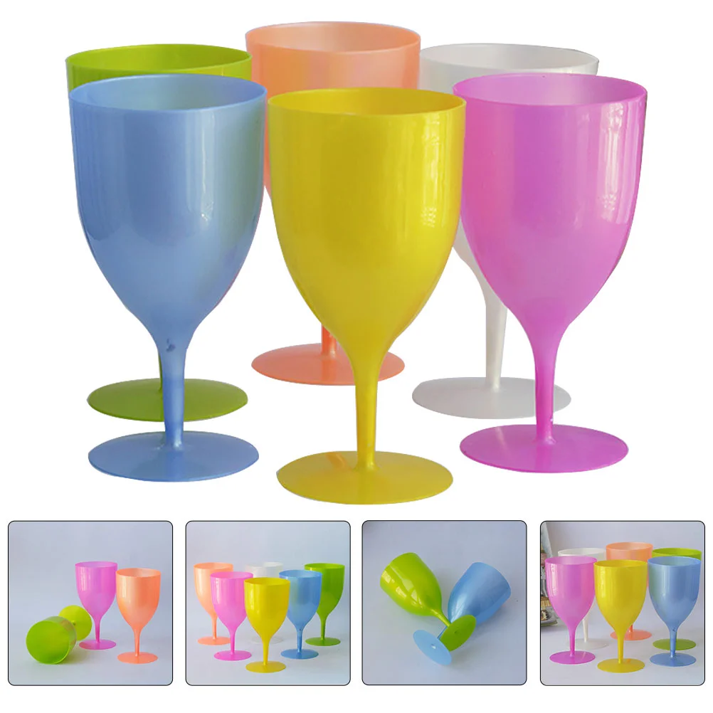 

6Pcs Party Cups Plastic Goblets Picnic Cups Easter Cocktail Goblets for Home