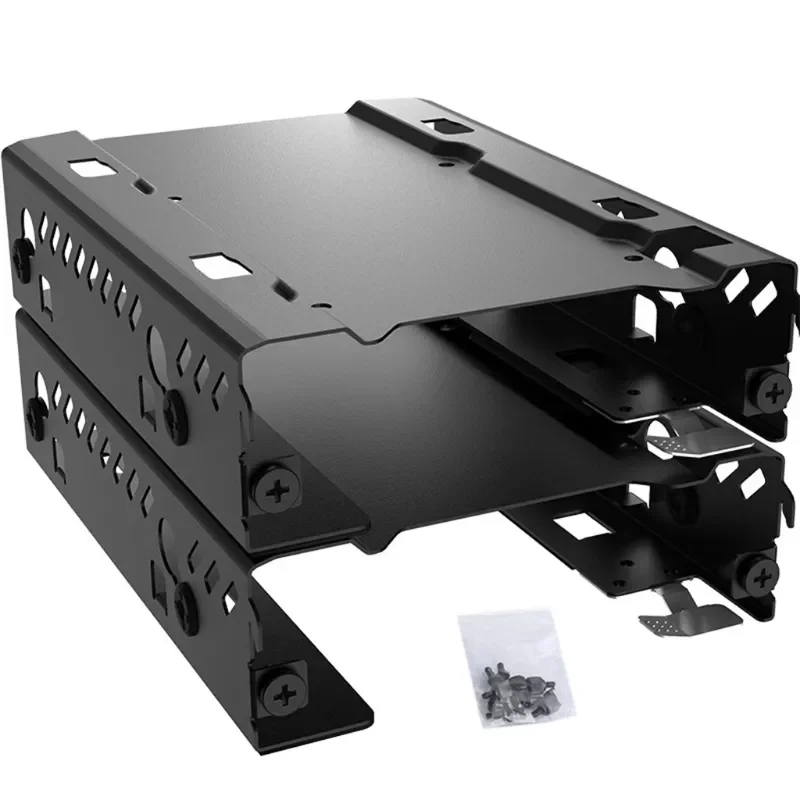 

Phanteks Stackable 3.5 / 2.5 inch HDD Bracket Duo Pack Cases 2 Pack HDD Hard Drive Metal Mounting Bracket Adapter Black