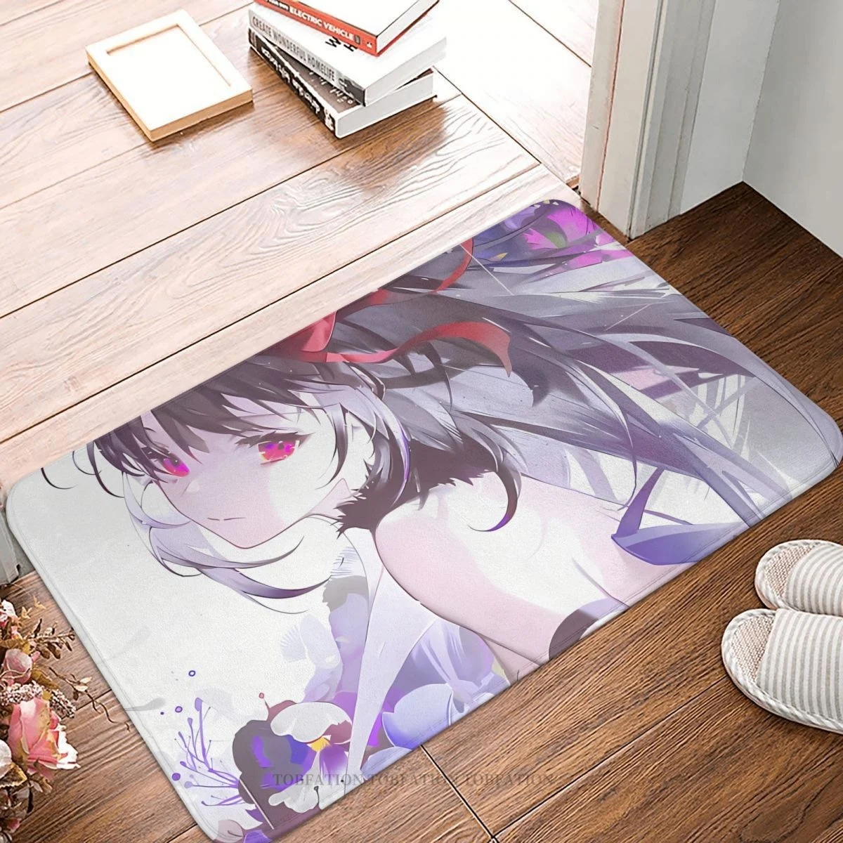 

Puella Magi Madoka Magica Non-Slip Doormat Living Room Mat Homura Akemi Cute Floor Carpet Entrance Door Rug Bedroom Decor