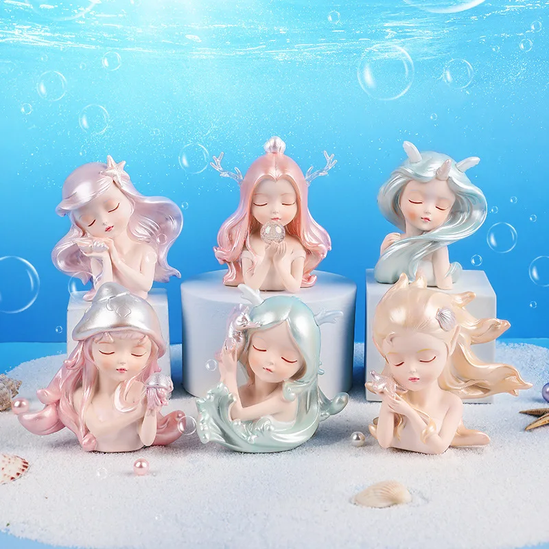 

Украшение из смолы Ocean Girl, девочка в форме сердца, студенческий подарок, мечта, аксессуары для украшения дома, автомобильное украшение