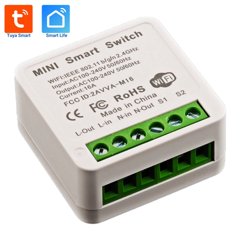 

Smart Switch Tuya 16A DIY Control Timer Alexa Google Home Yandex WiFi Mini Automation Module Smart Life App Remote Timing