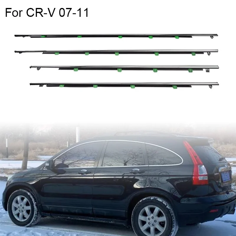 Фото Хромированная 4 шт. резиновая накладка для окна для Honda CR-V CRV 2007-2011, уплотнительная лента, резиновая накладка на дверь, отделка оконного стекла №1