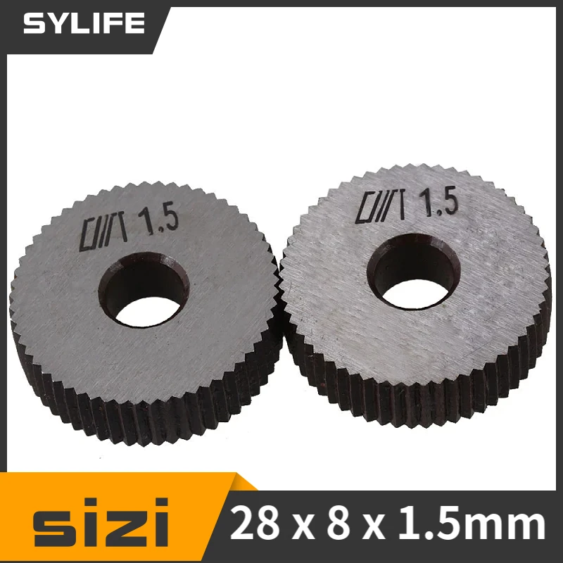 

28x8x8mm Silver Steel Ruled Knurling Tool Single Straight Wheel Dia Pack of 2