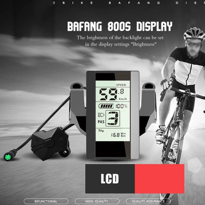 Черный дисплей для электровелосипеда 800S Bafang BBS01 BBS02 HD средний двигатель детали с 1