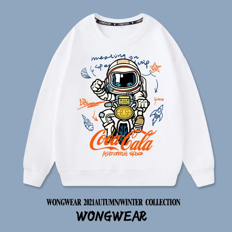 Свитер мужской с принтом кока-колы и астронавта весна-осень 2022 | Мужская одежда