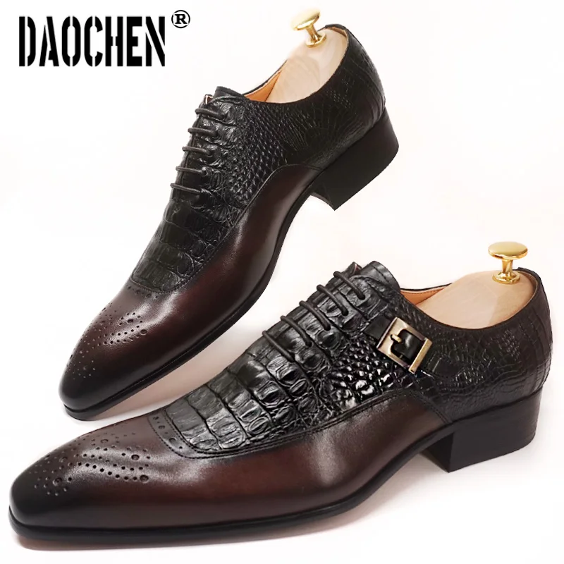 Мужские классические туфли оксфорды коричневые черные на шнуровке с острым