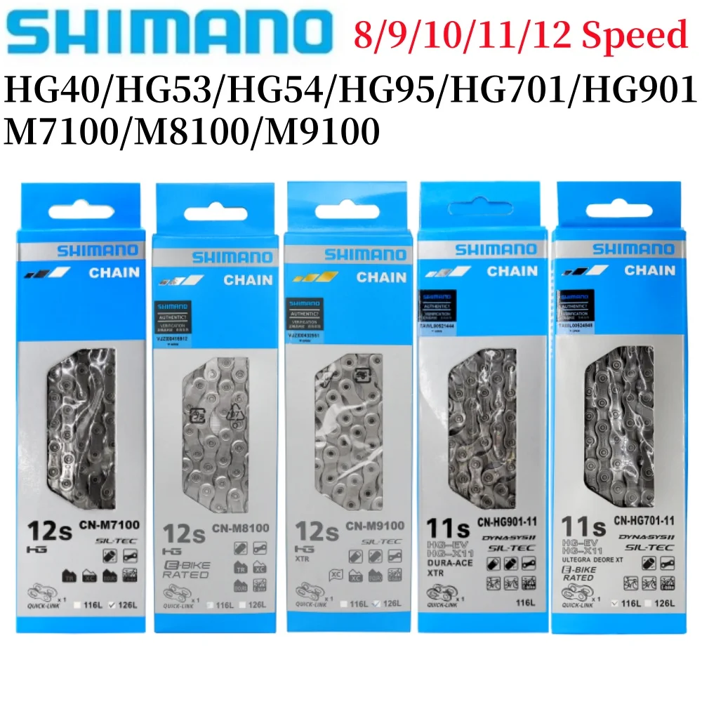 SHIMANO 8 9 10 11 12 скоростей 116 126 звеньев велосипедная цепь HG53 HG54 HG95 HG701 M8100 M9100 дорожная