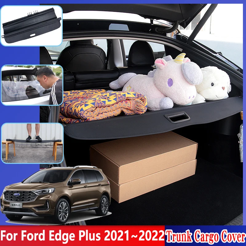 

Занавеска для багажника автомобиля Ford Edge Plus 2021 2022, водонепроницаемая Накладка для груза, защита от царапин, аксессуары для перегородки