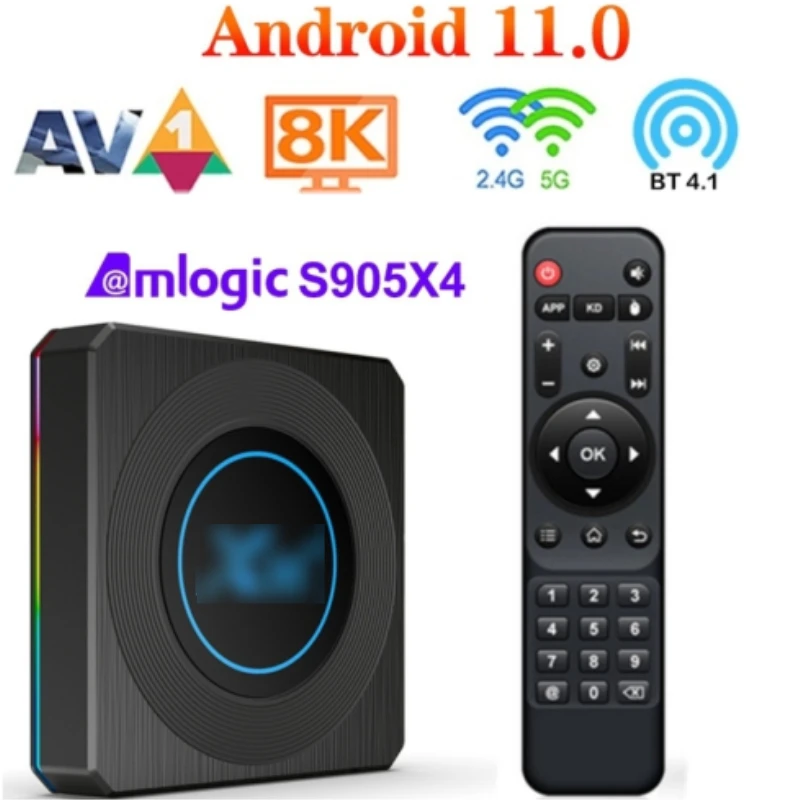 ТВ-Приставка Smart TV 8K 1080P S905X4 MAX 4G 64 Гб 32G 128G Android 11 Wifi BT 2 и 5 8G медиаплеер телеприставка