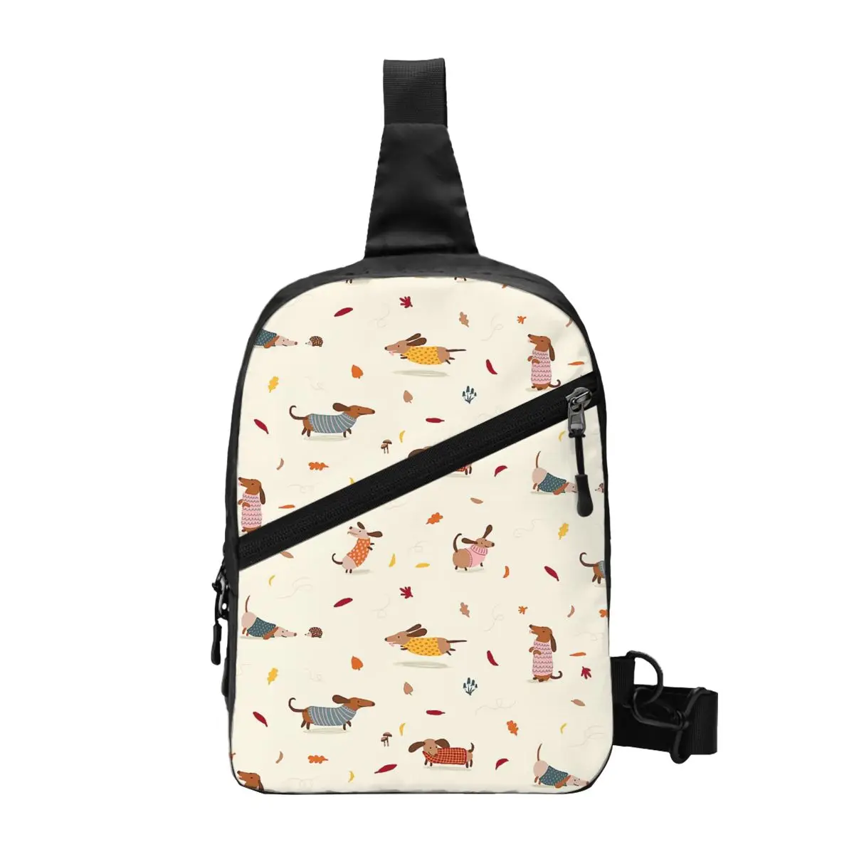 Такса собака нагрудная сумка мужской слинг рюкзак через плечо дорожный походный