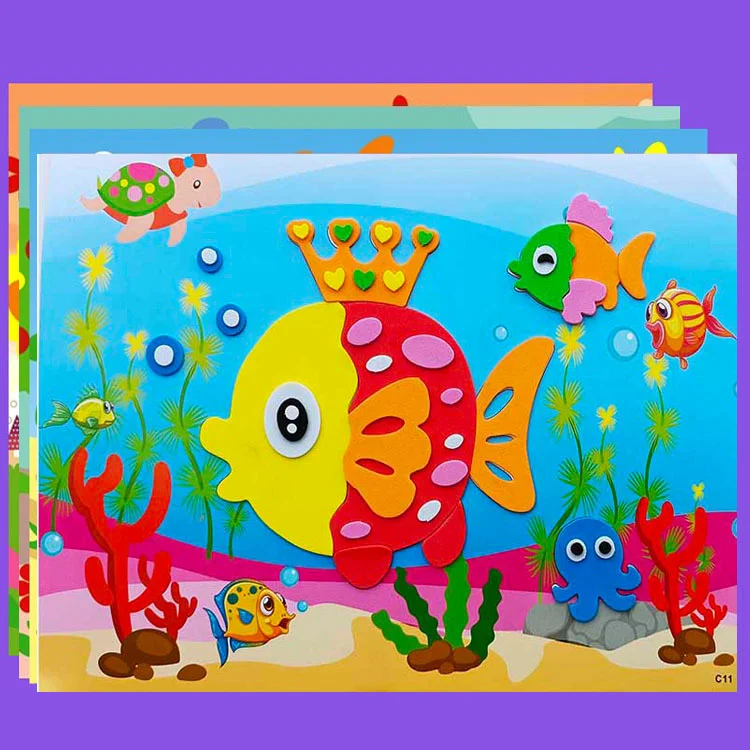 

Children handmade EVA large three-dimensional sticker 3D three-dimensional EVA paste painting children's puzzle DIY toys