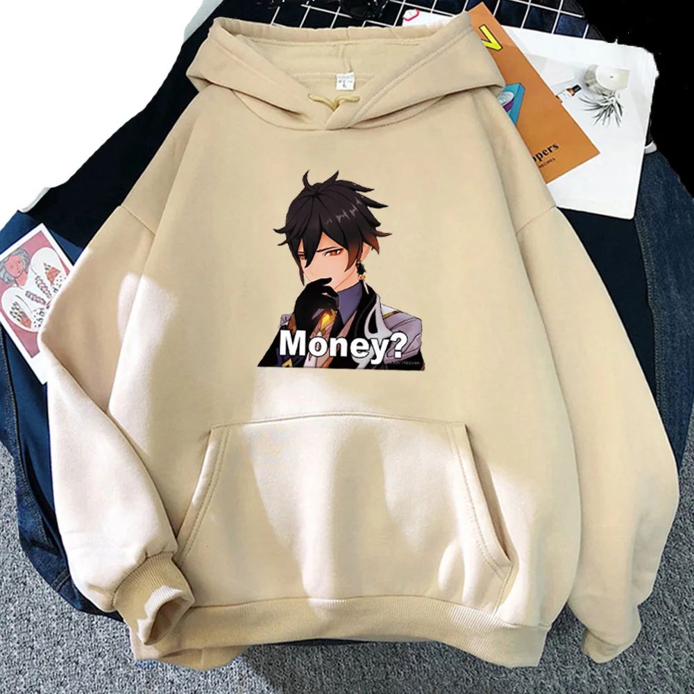 

Genshin Impact Hoodies Zhongli Money Print Streetwear Men Women Fashion Sweatshirts Hoodie Anime Game Oversized Pullover Clothes