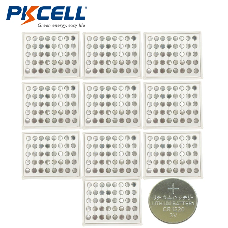 

Wholesale Bulk Lot 400Pcs PKCELL CR1220 3V Lithium Battery BR1220 ECR1220 DL1220 Button Coin Cell Batteries for Watch Toy Remote