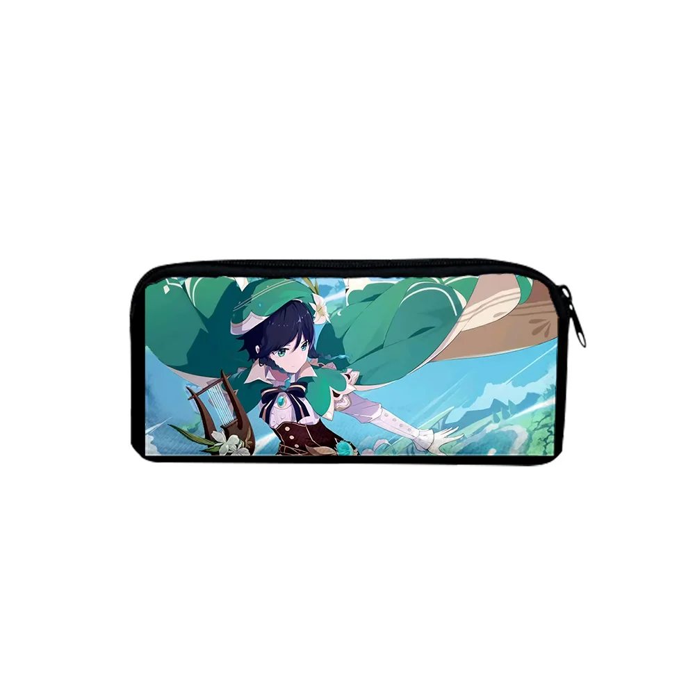 

Модная сумка для ручек Genshin Impact Venti, пенал для мальчиков и девочек, детская сумка для хранения канцелярских принадлежностей, сумка для карандашей, школьная простая сумка для ручек