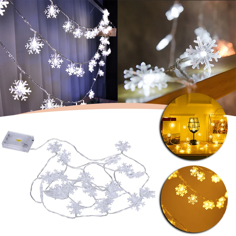 

Snowflake Hanging Light Beautiful Christmas Festival String Lamp For Party Home Pendant Decoration Durable Xmas String Lamp