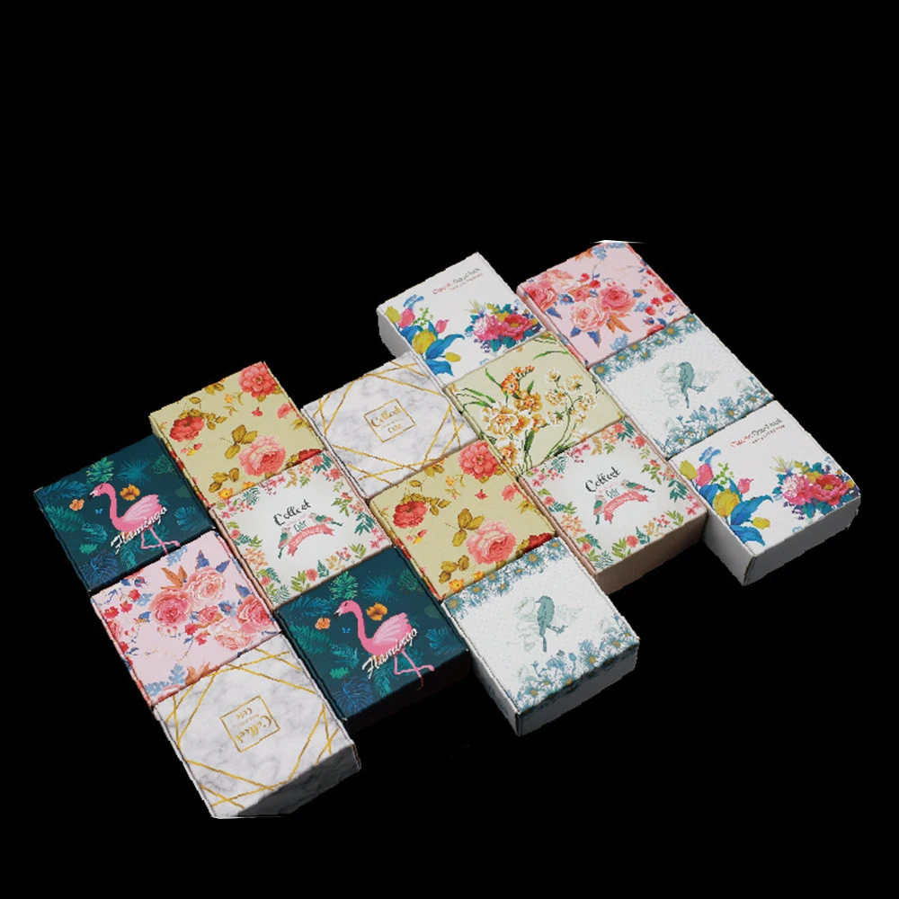 

50Pcs/lot Patterned Square Kraft Paper DIY Gift Packaging Boxes Foldable Papercard Box for Wedding Celebration Party
