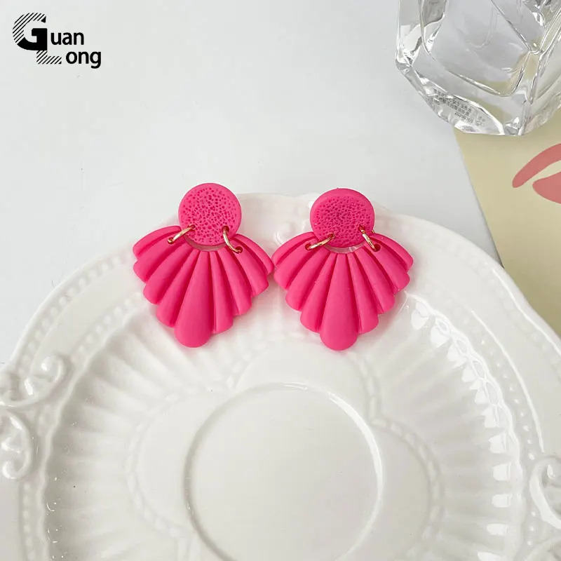Винтажные большие полимерные индивидуальные серьги GuanLong для женщин длинные