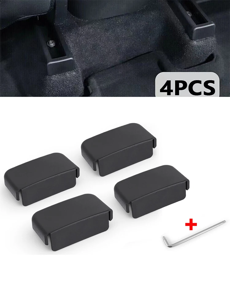 

4pcs Car Rear Seat Slide Anti-Kick Plug ForTesla Model 3 Y 2021 Auto Seat Slide Rail Anti-Blocking Cover Pulley Protection Cap