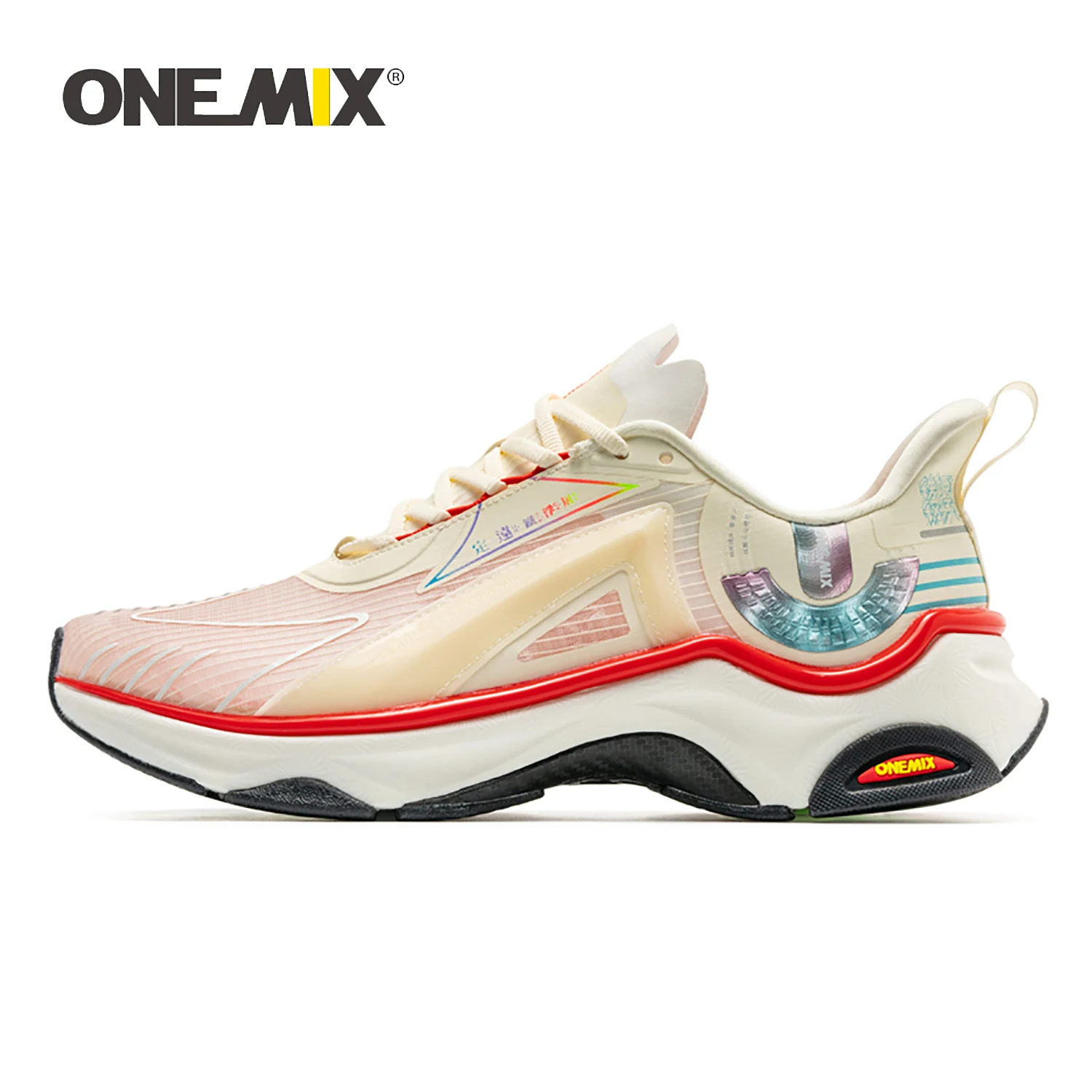 ONEMIX Original Shoes Men Sneakers Breathable Anti Slip Cushioning Road Runs Shoes Outdoor Walking Sneaker no carbon plate