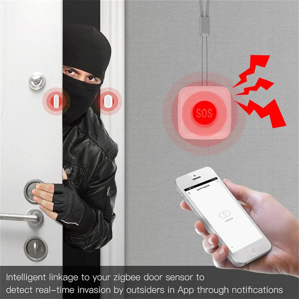 

Intelligent Zigbee Emergency Button Mini Sos Button Smart Scene Linkage One Click Alarm Tuya Elderly Sos Alarm Smart Home Diy