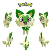 takara tomy pokemon green fox plush toy new sprigatito green anime leaf cat plush toys game pokemon peripheral plushies doll