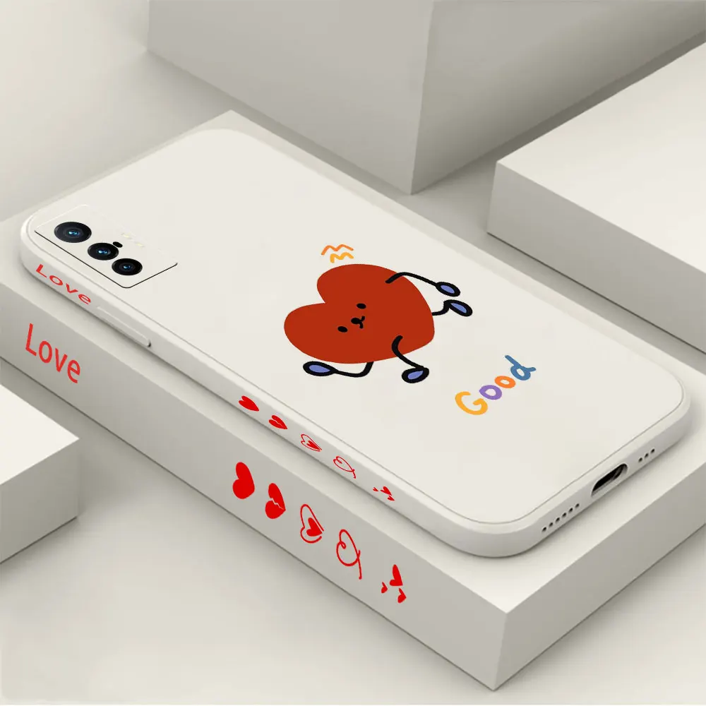 

Red Love Heart Phone Case For VIVO X90 X80 X70 X60 X50 X30 X27 X23 X21S X21I X70T X60T X51 X21IA PRO PLUS 4G 5G Cover Funda Capa