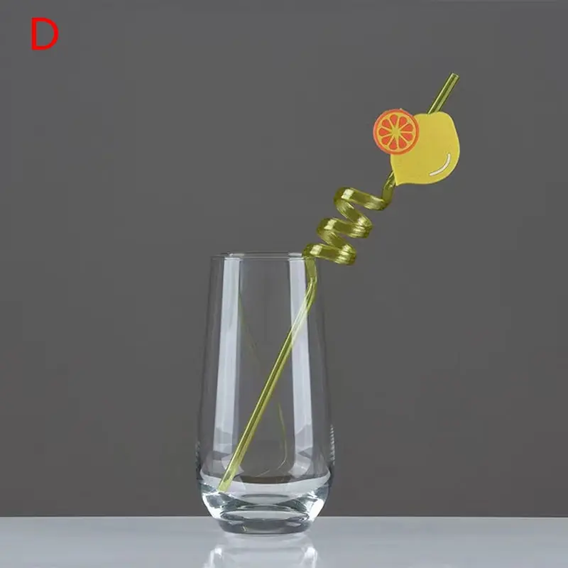 

Creative straw water cup bar straw fruit shape straw can be washed and reused