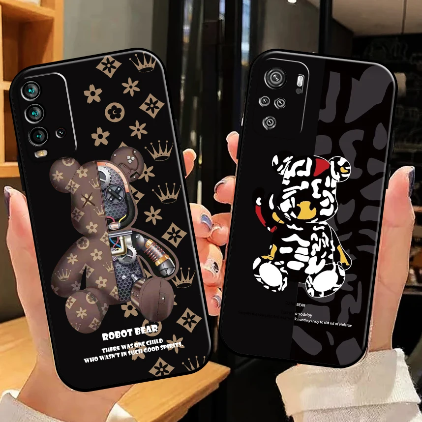 

Luxury Trend Fashion Bear Phone Case For Xiaomi Redmi Note 10 10S 10T 9 9S 9T 5G 8 8T Pro Case For Redmi 10 9 9T 9A 9C 8 8A