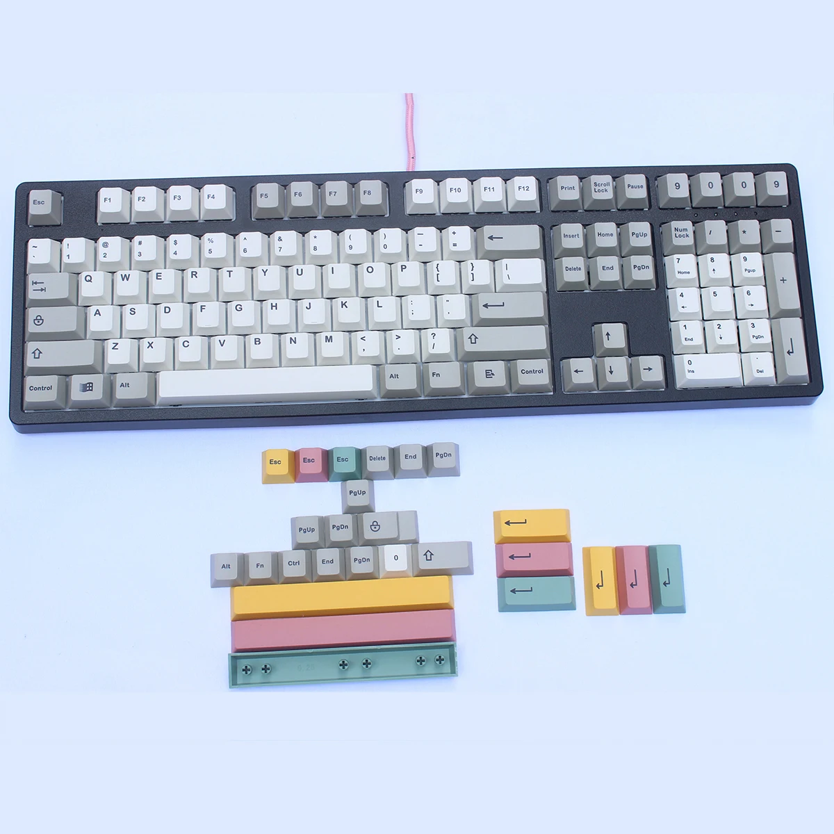 цветная тема OEM или Cherry краска-Sub колпачки клавиш толстый PBT материал для MX