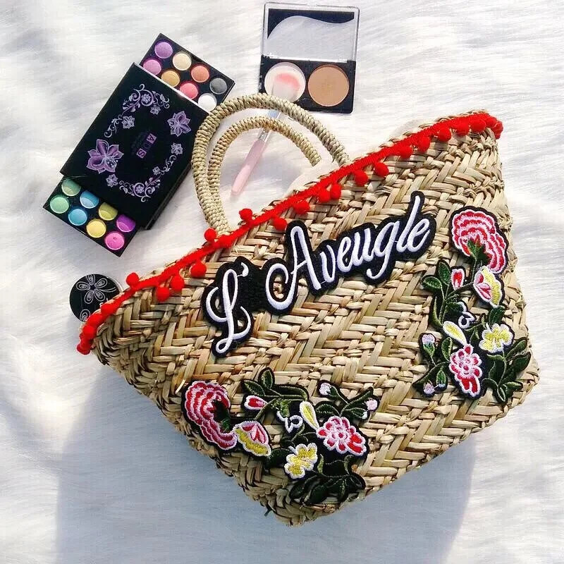 

Summer new portable straw daisy handbags small fresh and lovely seaside holiday large capacity hand-woven slanting shoulder bag