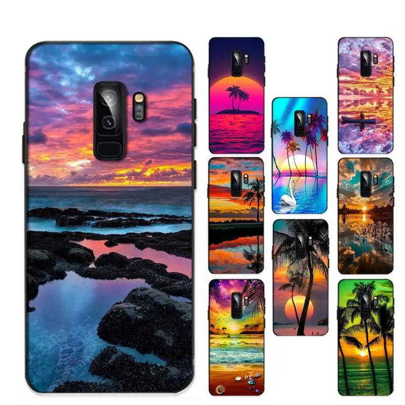 

FHNBLJ Summer Sunset Phone Case for Samsung S20 lite S21 S10 S9 plus for Redmi Note8 9pro for Huawei Y6 cover