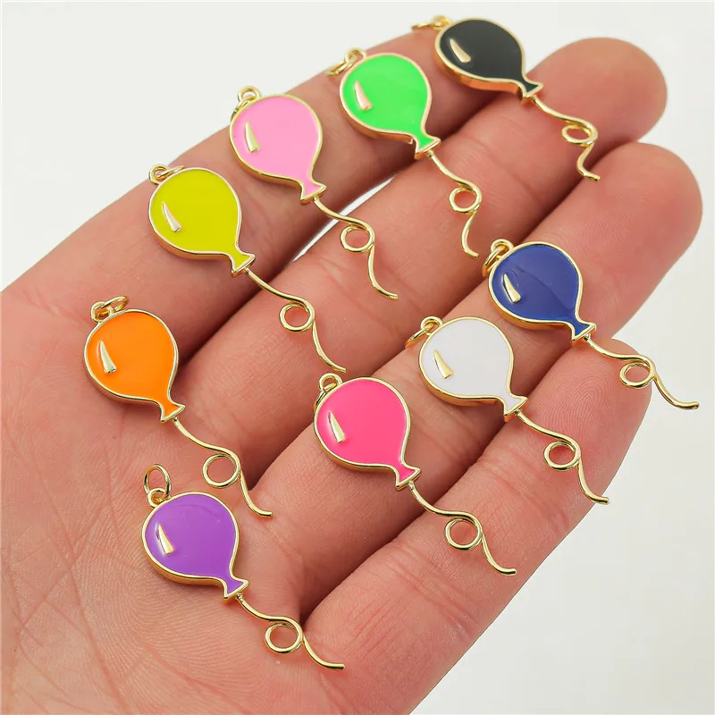 

5pcs/lot Mixed Color Balloon Charms Copper Pendant for DIY Necklace Earrings Jewelry Making Accessories