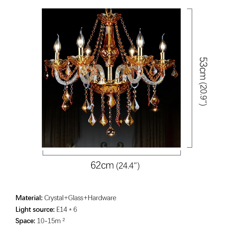 SAMAN European Crystal Pendent Lamp Luxury Living Room Restaurant Bedroom Villa Cafe Clothing Store Beauty salon Chandelier