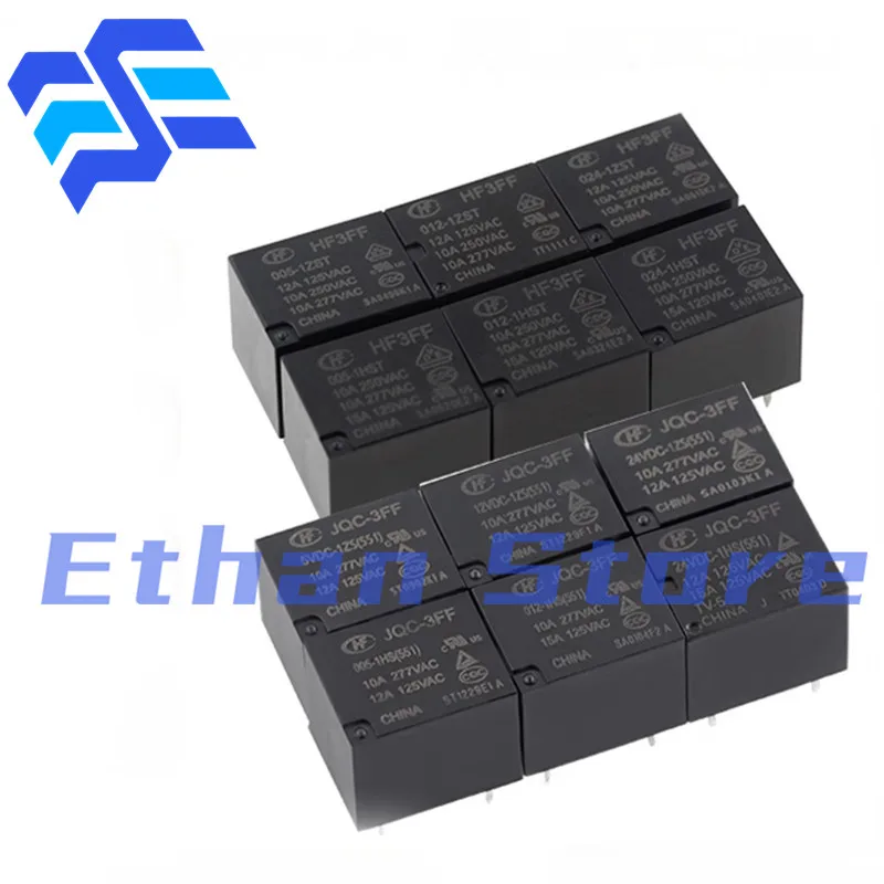 Реле мощности JQC-3FF-005 009 012 24-1HS 1gst 1ZS 4Pin 5Pin HF3FF 005 024 1cav 1ZST HF3FF-005 012-1ZSTF 5В 12В 24В 50 шт.