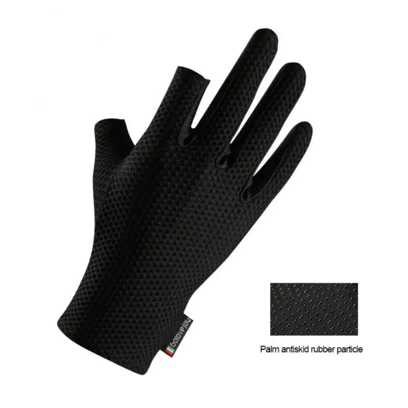 

2021 шелковые солнцезащитные перчатки для рыбалки с двумя пальцами для мужчин и женщин дышащие нескользящие перчатки для езды на велосипеде и рыбалки