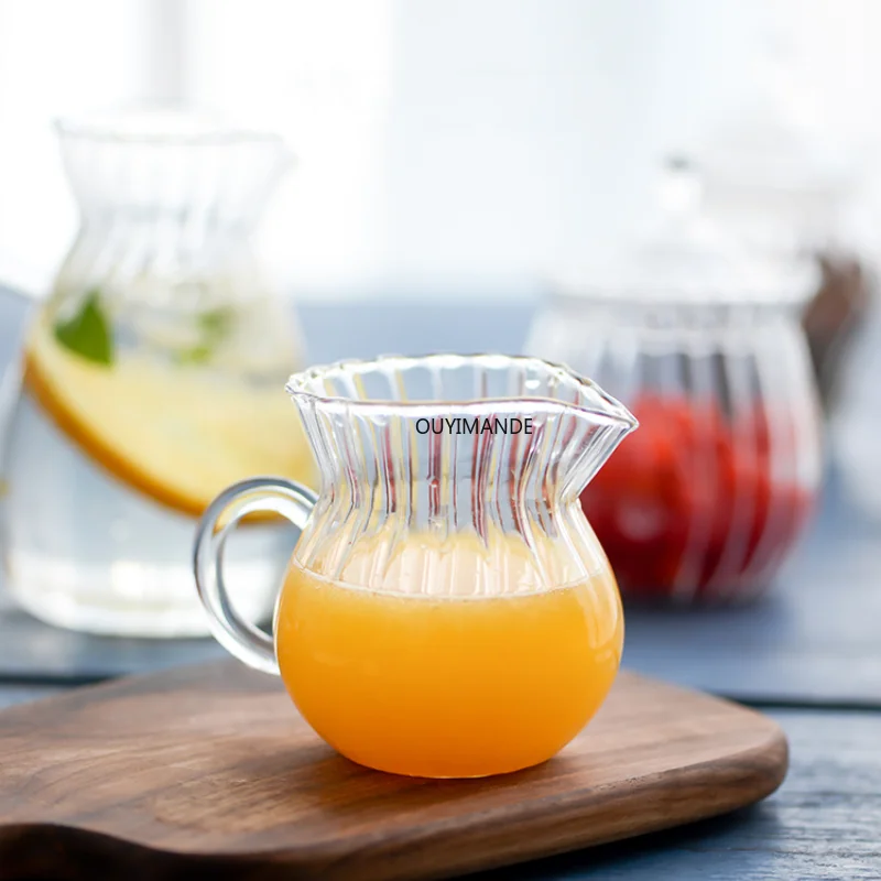 

Mini Glass Milk Can Pour Coffee Cream Sauce Can Barista Craft Coffee Latte Milk Frothing Can Microwave Heating Milk Cup