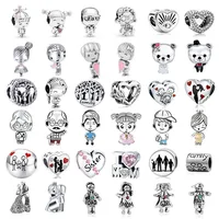 New Arrival 1pc Family Girl Boy Mom Dad Grandmother Bead Charm Fit European Charm Bracelets Jewelry Making Accessories