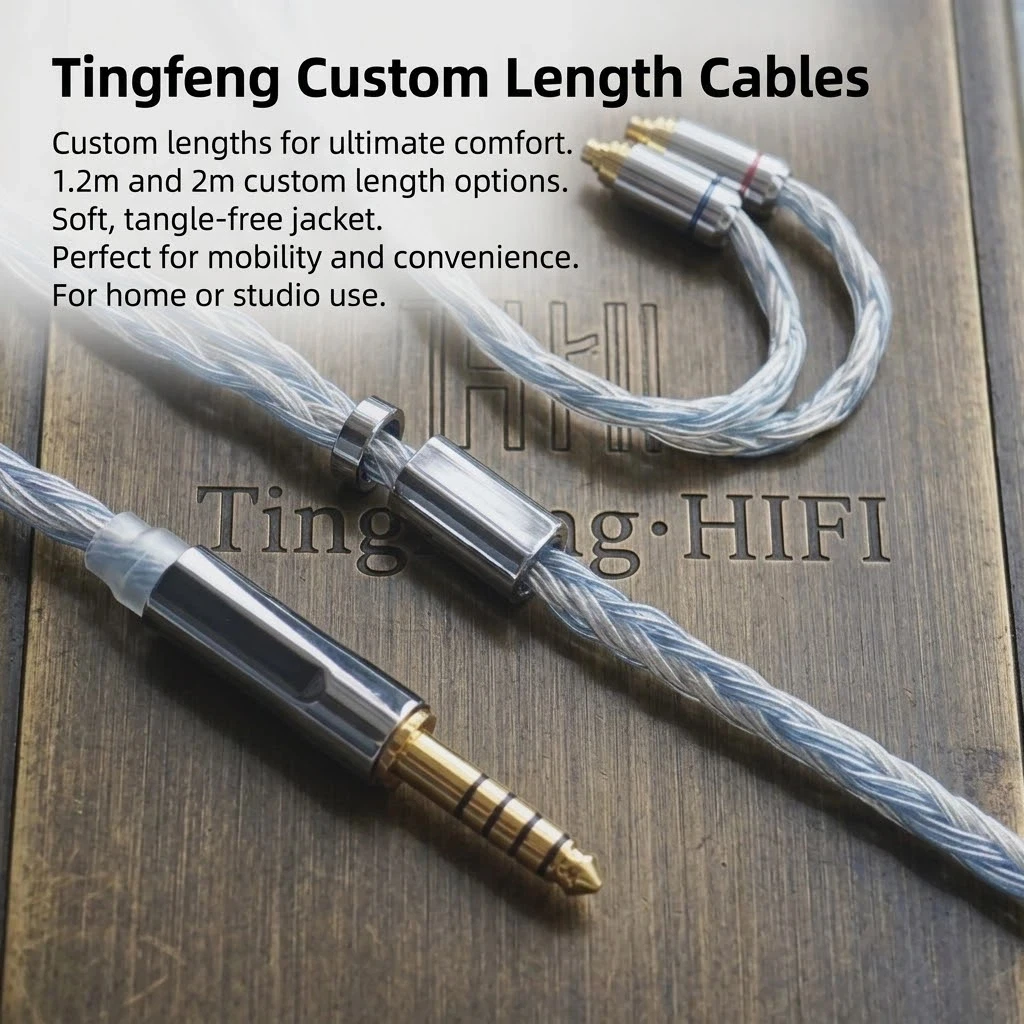 Фото Кабель Tingfeng 24 Core MMCX для Sennheiser IE900 IE600 IE300 IE200, плетеный из линтовой проволоки, балансный, 2.5/3.5/4.4 мм, улучшенный провод, 1.2 м №3